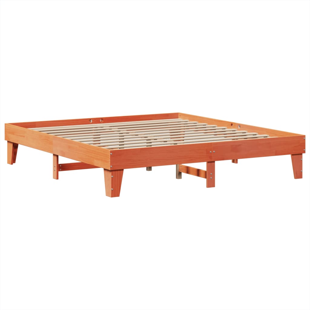 vidaXL Cadru de pat fără saltea, maro ceruit 200x200 cm lemn masiv pin vidaXL Cadru de pat fără saltea, maro ceruit 200x200 cm lemn masiv pin