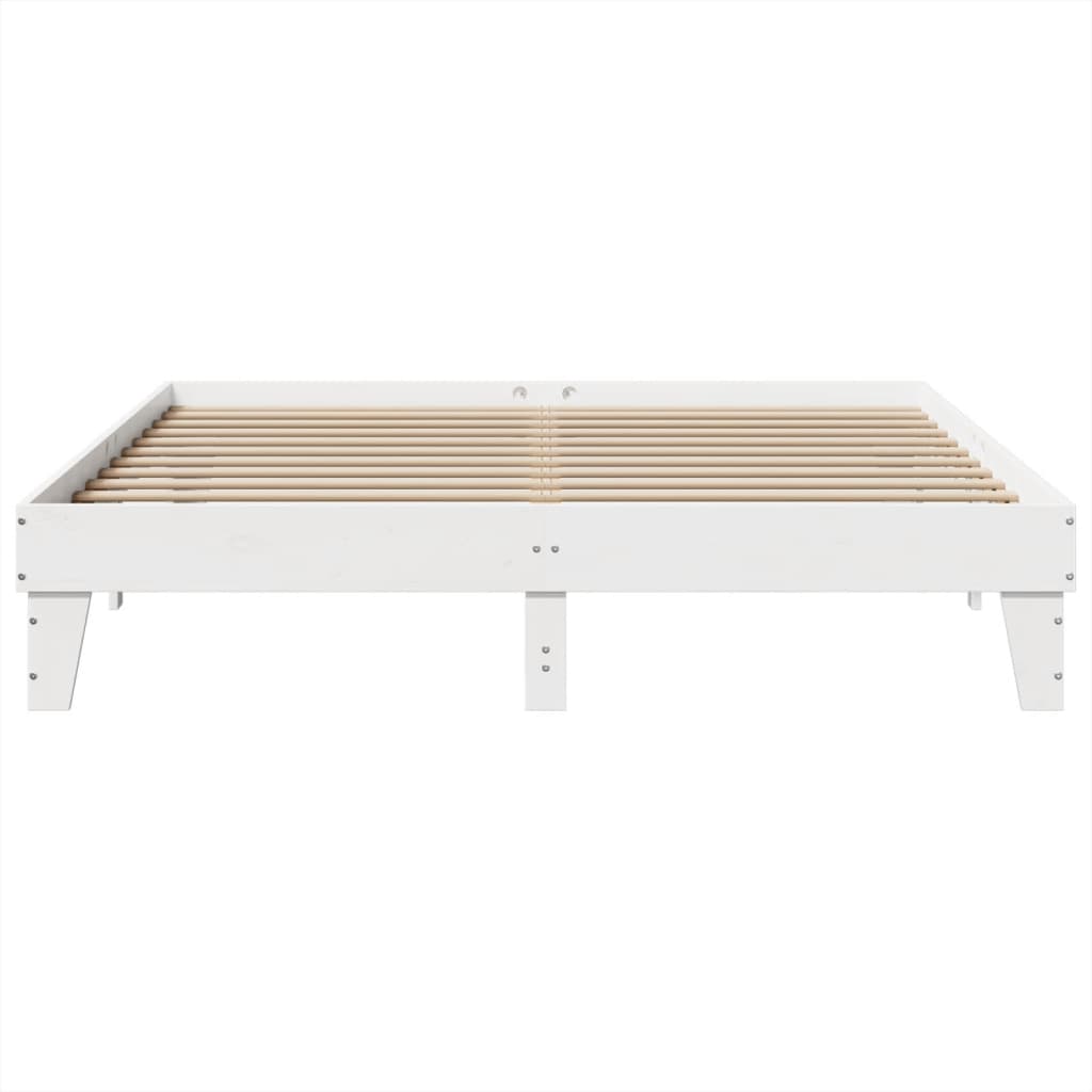 vidaXL Cadru de pat fără saltea, alb, 180x200 cm, lemn masiv pin