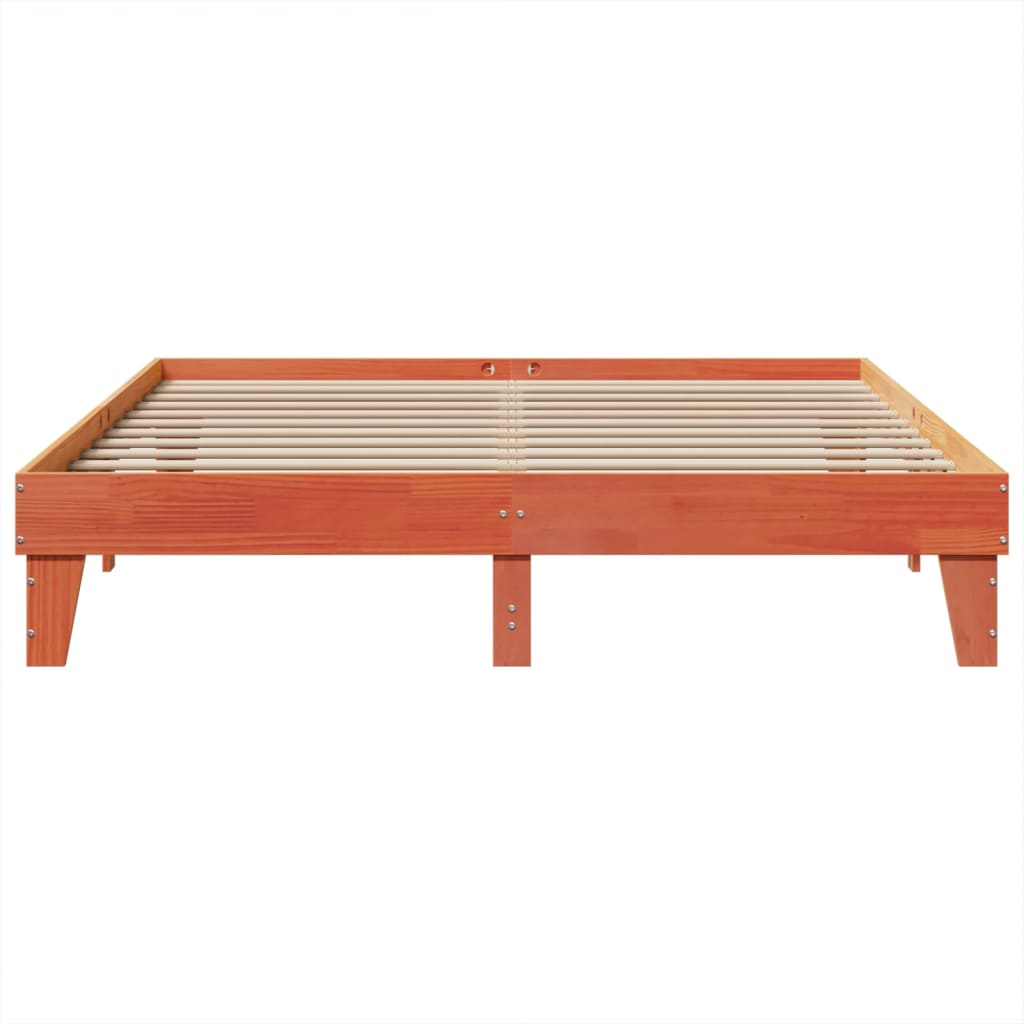 vidaXL Cadru de pat fără saltea, maro ceruit 180x200 cm lemn masiv pin