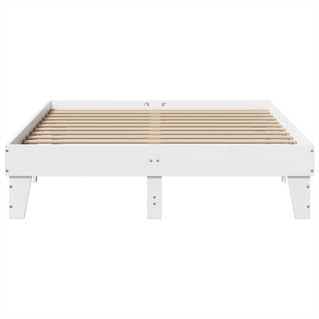 vidaXL Cadru de pat fără saltea, alb, 150x200 cm, lemn masiv pin vidaXL Cadru de pat fără saltea, alb, 150x200 cm, lemn masiv pin