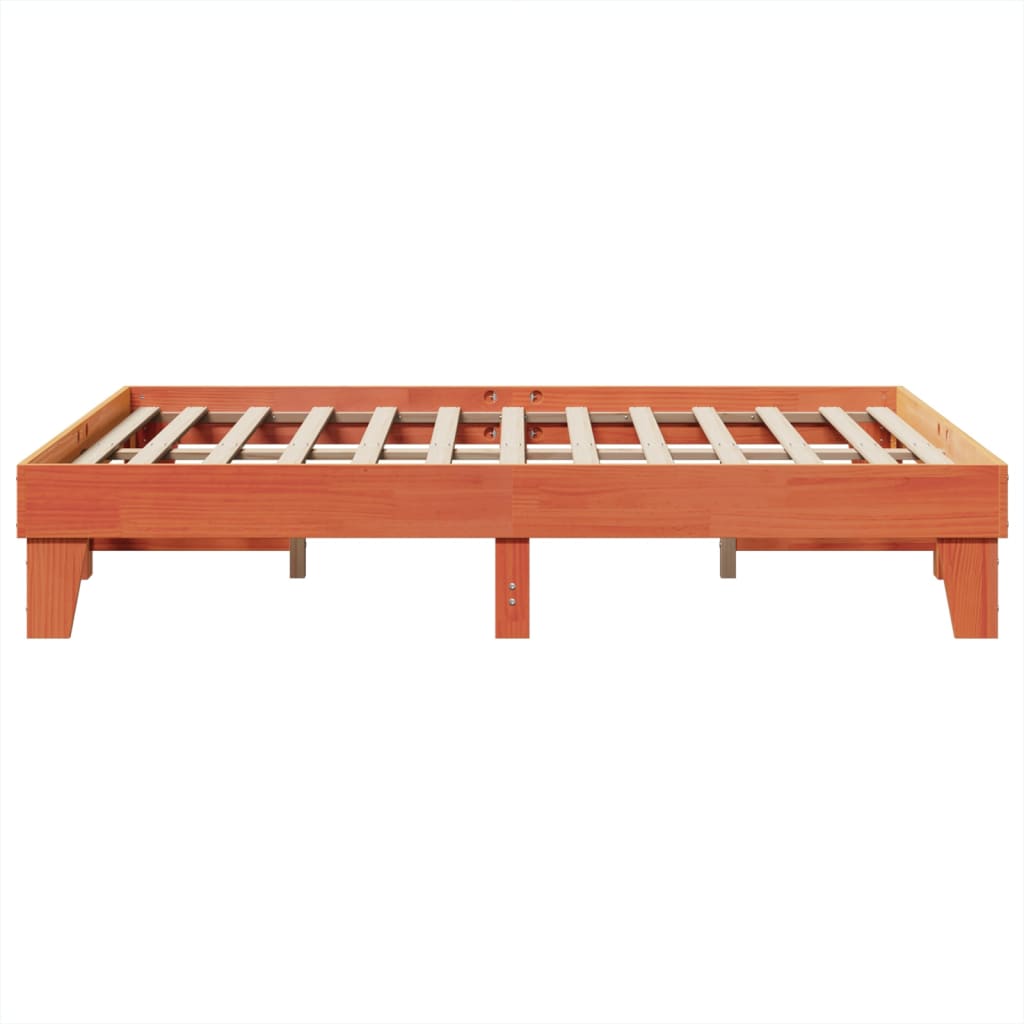 vidaXL Cadru de pat fără saltea, maro ceruit 140x200 cm lemn masiv pin vidaXL Cadru de pat fără saltea, maro ceruit 140x200 cm lemn masiv pin