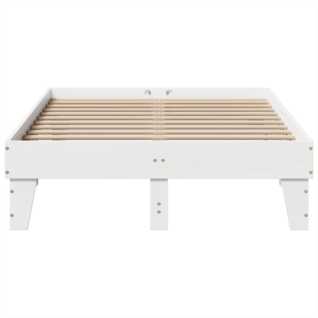 vidaXL Cadru de pat fără saltea, alb, 120x200 cm, lemn masiv pin vidaXL Cadru de pat fără saltea, alb, 120x200 cm, lemn masiv pin