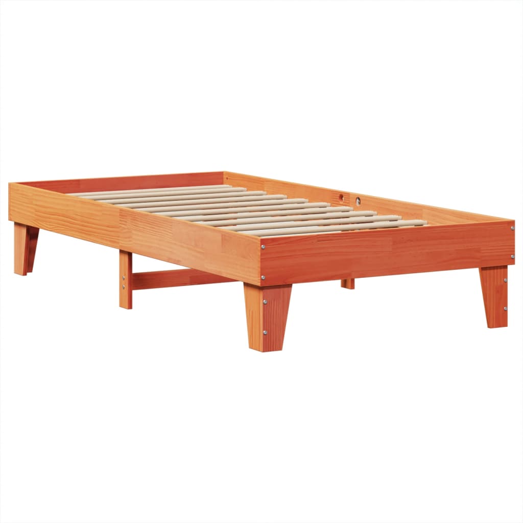 vidaXL Pat de zi fără saltea, maro ceruit, 90x200 cm, lemn masiv pin vidaXL Pat de zi fără saltea, maro ceruit, 90x200 cm, lemn masiv pin