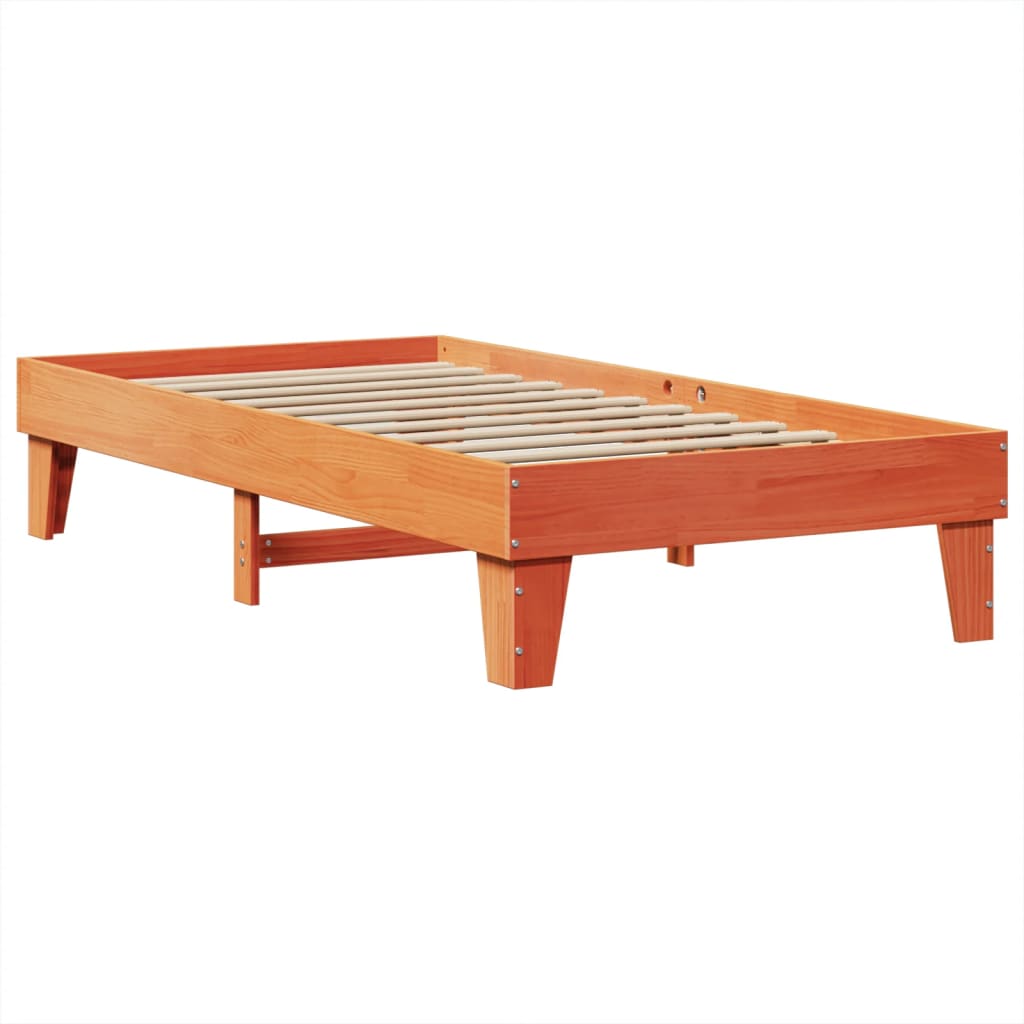 vidaXL Pat de zi fără saltea, maro ceruit, 90x200 cm, lemn masiv pin vidaXL Pat de zi fără saltea, maro ceruit, 90x200 cm, lemn masiv pin