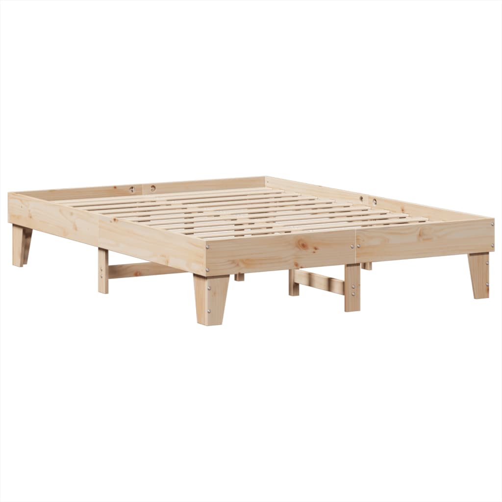 vidaXL Cadru de pat fără saltea, 140x190 cm, lemn masiv de pin vidaXL Cadru de pat fără saltea, 140x190 cm, lemn masiv de pin