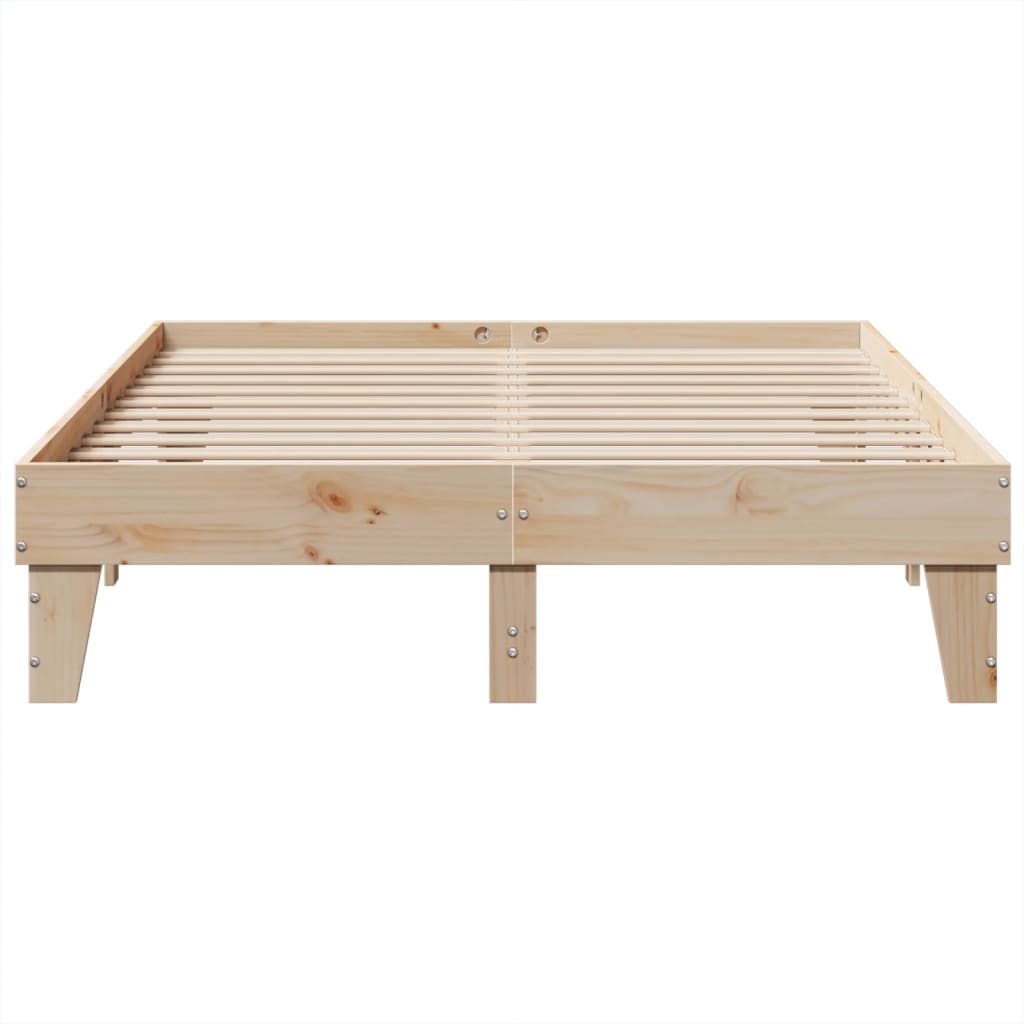 vidaXL Cadru de pat fără saltea, 140x190 cm, lemn masiv de pin vidaXL Cadru de pat fără saltea, 140x190 cm, lemn masiv de pin