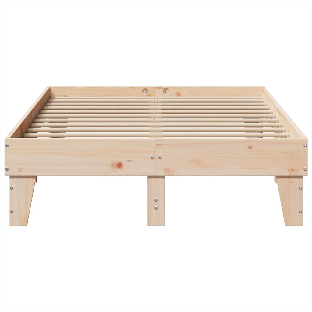 vidaXL Cadru de pat fără saltea, 135x190 cm, lemn masiv de pin