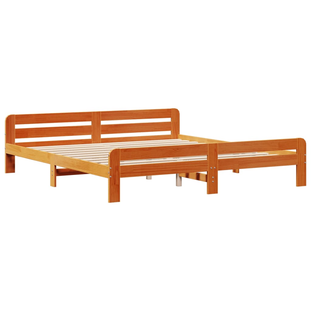 vidaXL Cadru de pat fără saltea, maro ceruit 180x200 cm lemn masiv pin vidaXL Cadru de pat fără saltea, maro ceruit 180x200 cm lemn masiv pin