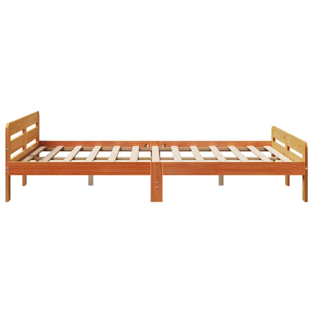 vidaXL Cadru de pat fără saltea, maro ceruit 150x200 cm lemn masiv pin vidaXL Cadru de pat fără saltea, maro ceruit 150x200 cm lemn masiv pin