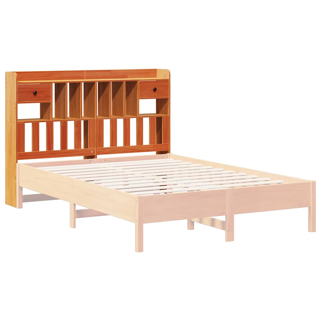vidaXL Tăblie de pat cu depozitare maro ceruit, 150 cm, lemn masiv pin vidaXL Tăblie de pat cu depozitare maro ceruit, 150 cm, lemn masiv pin