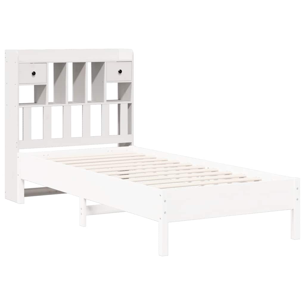 vidaXL Tăblie de pat cu depozitare alb 75 cm lemn masiv de pin