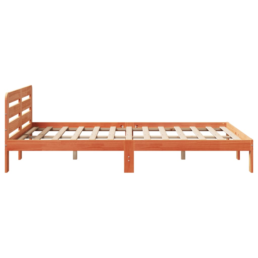 vidaXL Cadru de pat fără saltea, maro ceruit 140x200 cm lemn masiv pin vidaXL Cadru de pat fără saltea, maro ceruit 140x200 cm lemn masiv pin