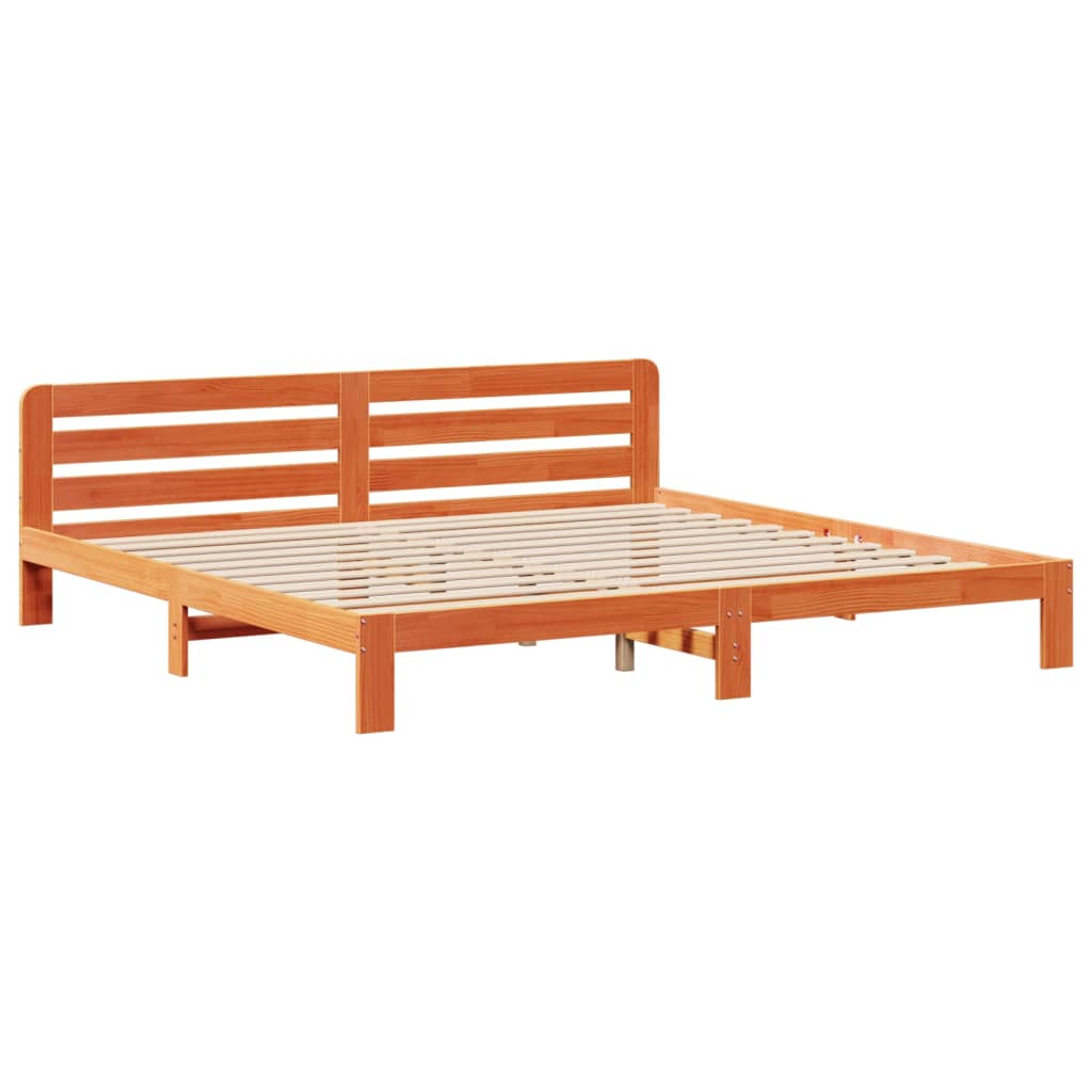 vidaXL Cadru de pat fără saltea, maro ceruit 180x200 cm lemn masiv pin vidaXL Cadru de pat fără saltea, maro ceruit 180x200 cm lemn masiv pin