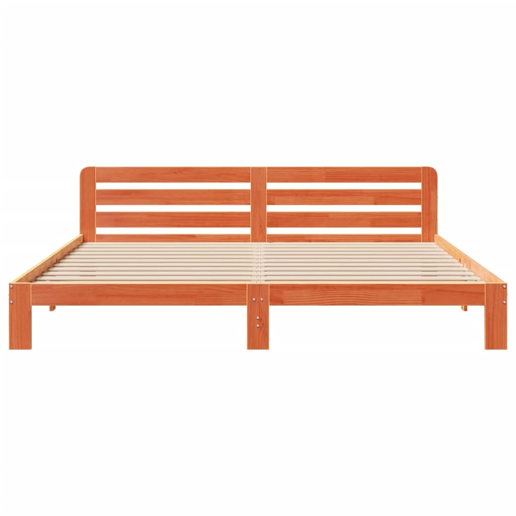 vidaXL Cadru de pat fără saltea, maro ceruit 180x200 cm lemn masiv pin vidaXL Cadru de pat fără saltea, maro ceruit 180x200 cm lemn masiv pin