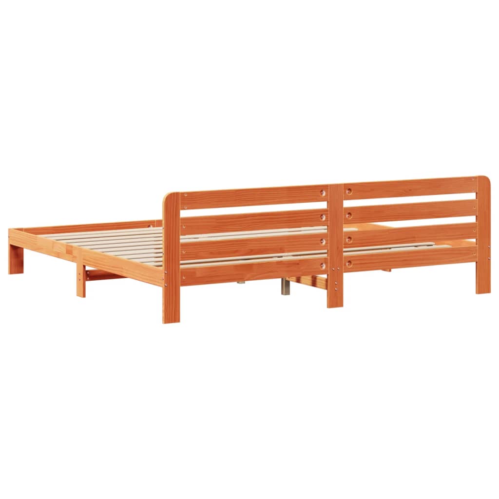 vidaXL Cadru de pat fără saltea, maro ceruit 180x200 cm lemn masiv pin vidaXL Cadru de pat fără saltea, maro ceruit 180x200 cm lemn masiv pin
