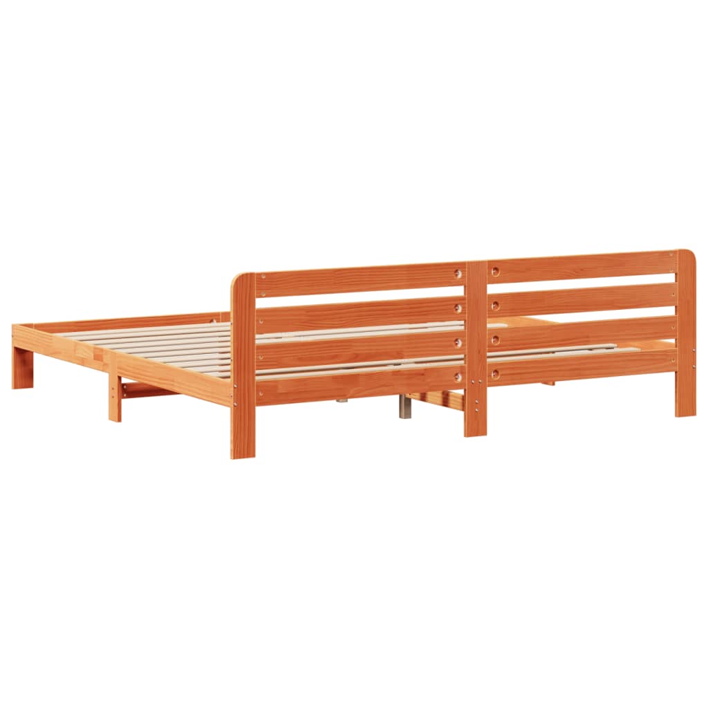 vidaXL Cadru de pat fără saltea, maro ceruit 200x200 cm lemn masiv pin