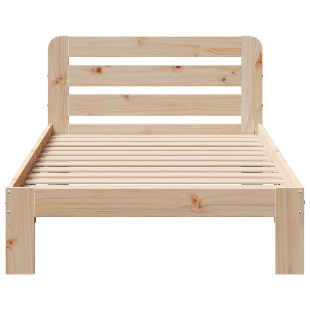 vidaXL Cadru de pat fără saltea, 75x190 cm, lemn masiv de pin