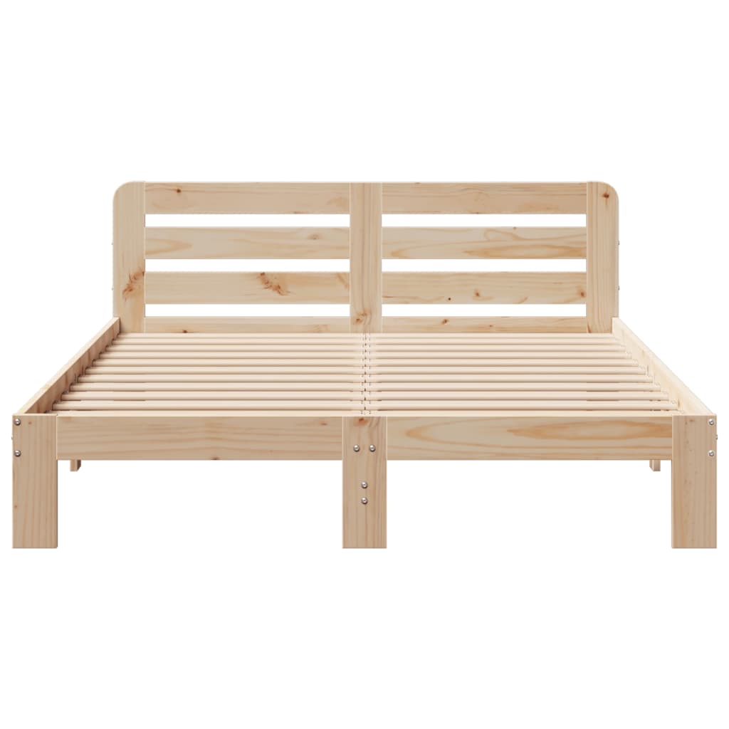 vidaXL Cadru de pat fără saltea, 135x190 cm, lemn masiv de pin vidaXL Cadru de pat fără saltea, 135x190 cm, lemn masiv de pin