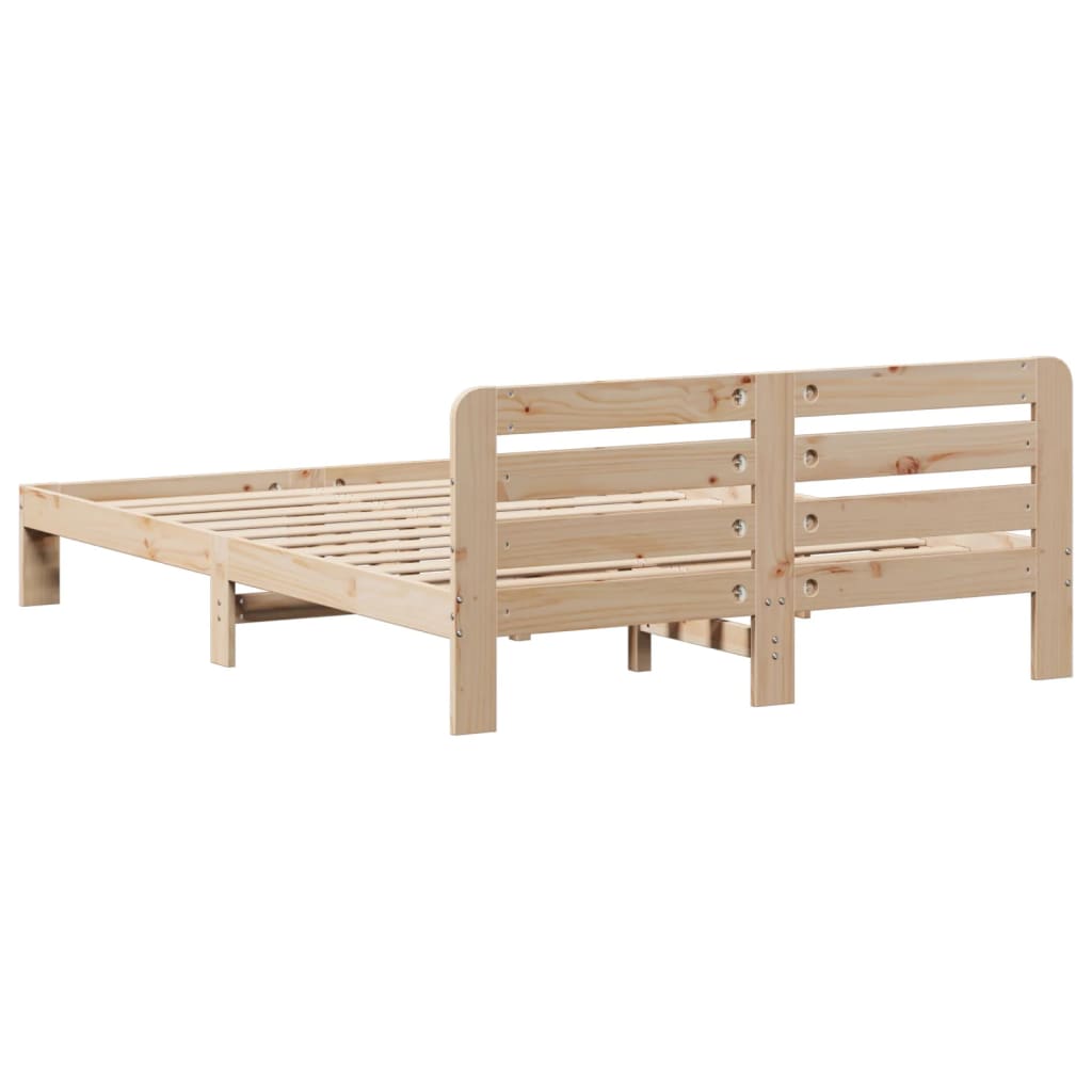 vidaXL Cadru de pat fără saltea, 135x190 cm, lemn masiv de pin vidaXL Cadru de pat fără saltea, 135x190 cm, lemn masiv de pin