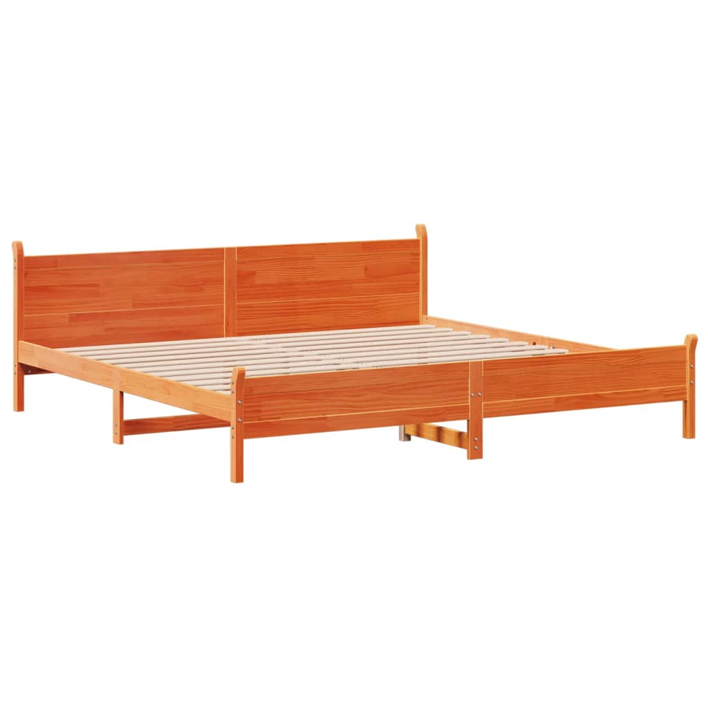 vidaXL Cadru de pat fără saltea, maro ceruit 180x200 cm lemn masiv pin vidaXL Cadru de pat fără saltea, maro ceruit 180x200 cm lemn masiv pin