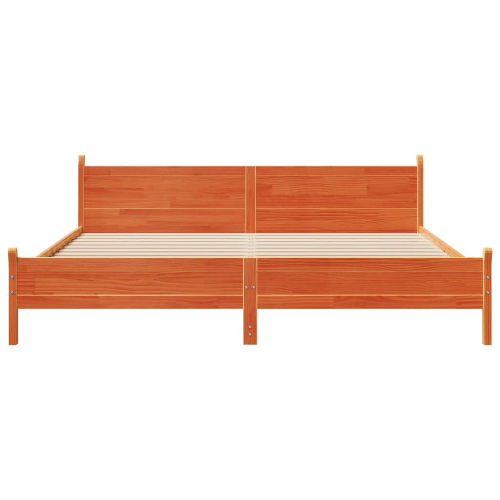 vidaXL Cadru de pat fără saltea, maro ceruit 180x200 cm lemn masiv pin vidaXL Cadru de pat fără saltea, maro ceruit 180x200 cm lemn masiv pin