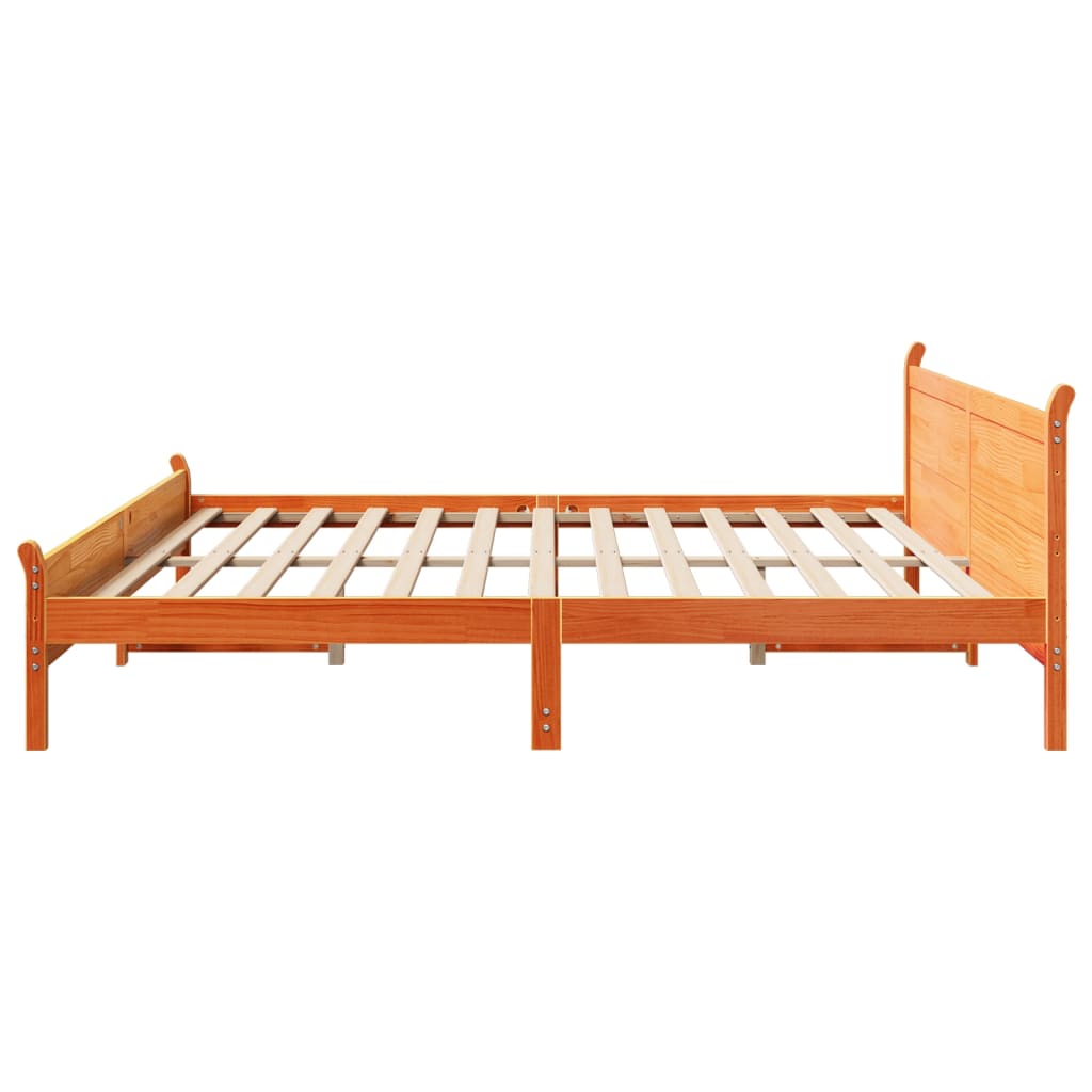 vidaXL Cadru de pat fără saltea, maro ceruit 180x200 cm lemn masiv pin vidaXL Cadru de pat fără saltea, maro ceruit 180x200 cm lemn masiv pin