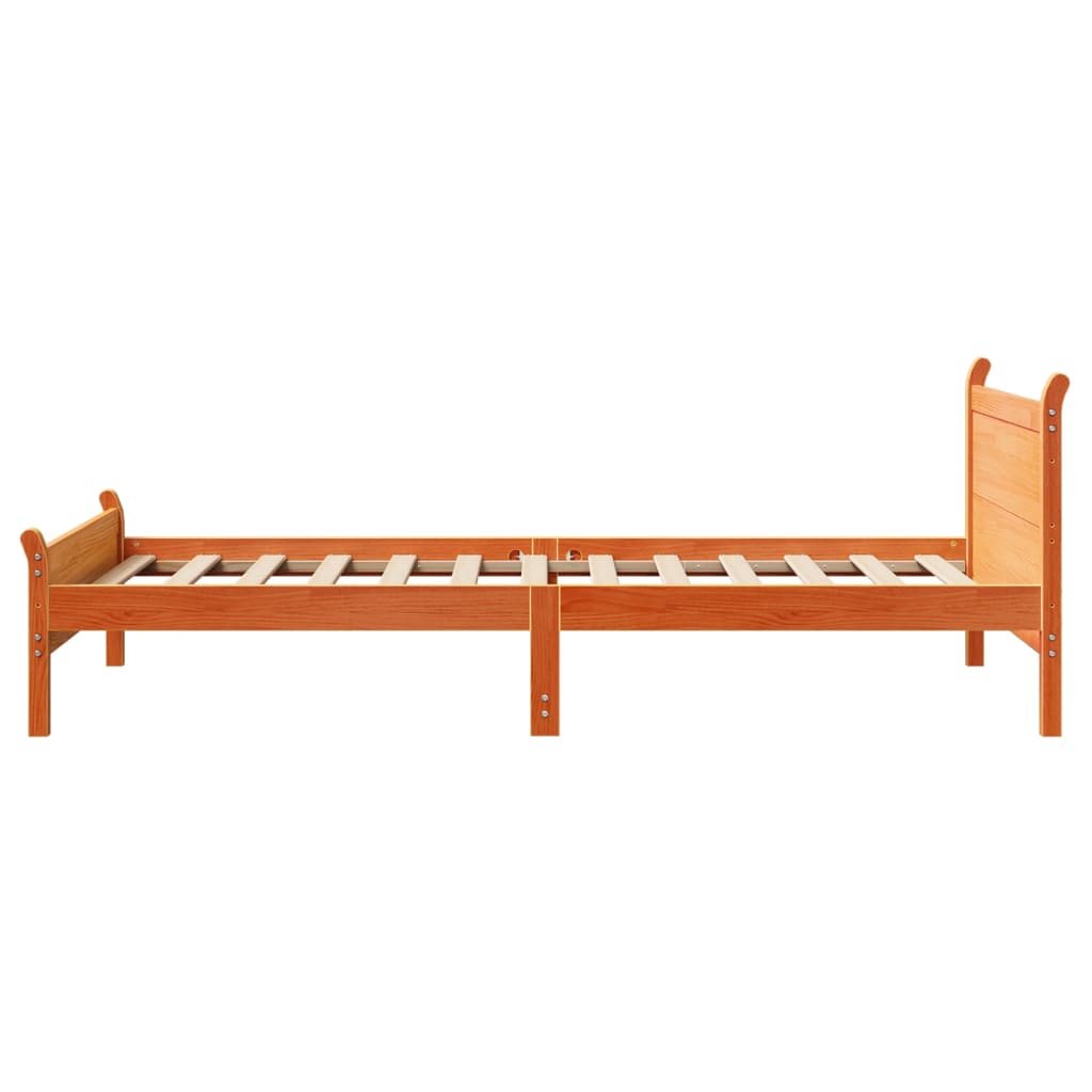vidaXL Pat de zi fără saltea, maro ceruit, 90x200 cm, lemn masiv pin