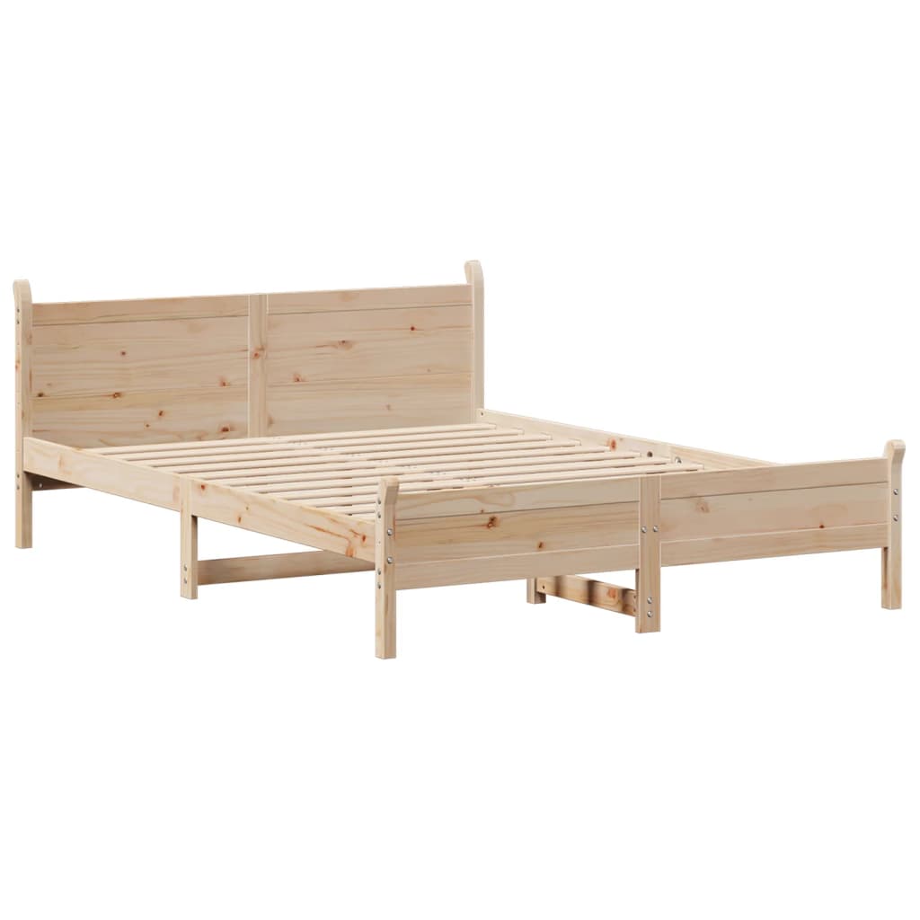 vidaXL Cadru de pat fără saltea, 140x190 cm, lemn masiv de pin vidaXL Cadru de pat fără saltea, 140x190 cm, lemn masiv de pin