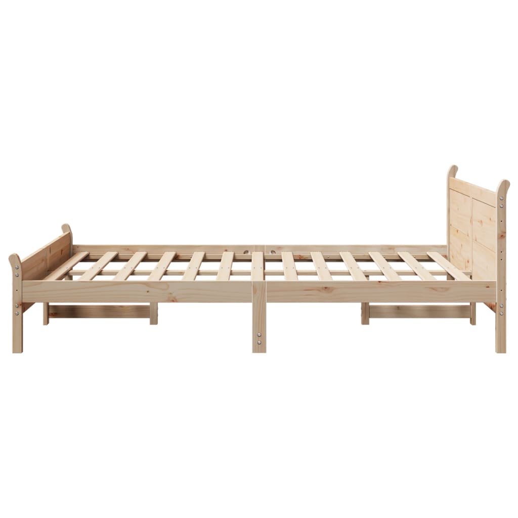 vidaXL Cadru de pat fără saltea, 140x190 cm, lemn masiv de pin vidaXL Cadru de pat fără saltea, 140x190 cm, lemn masiv de pin