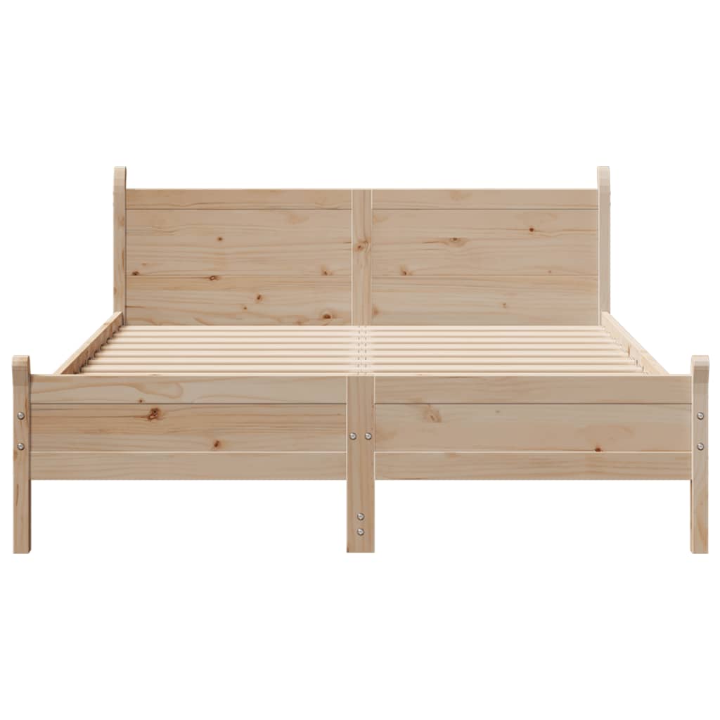 vidaXL Cadru de pat fără saltea, 135x190 cm, lemn masiv de pin vidaXL Cadru de pat fără saltea, 135x190 cm, lemn masiv de pin