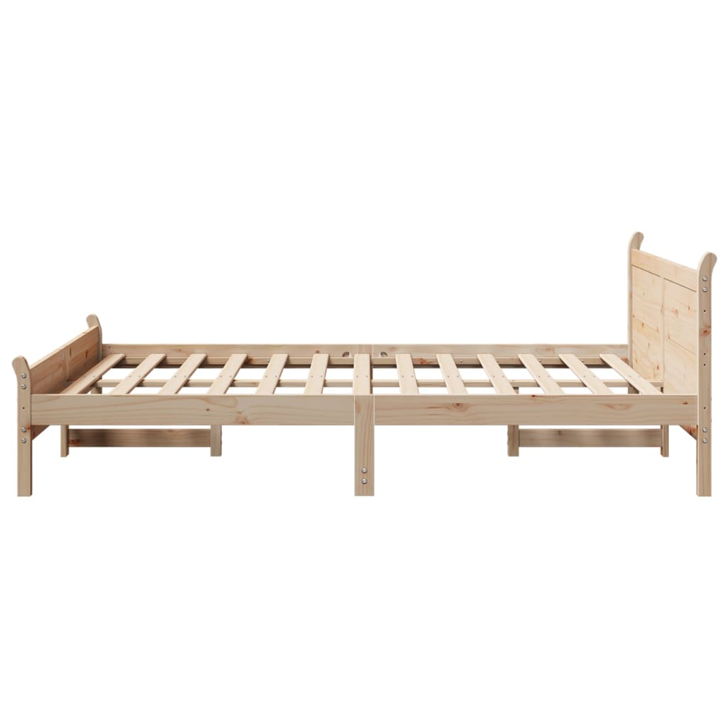 vidaXL Cadru de pat fără saltea, 135x190 cm, lemn masiv de pin vidaXL Cadru de pat fără saltea, 135x190 cm, lemn masiv de pin