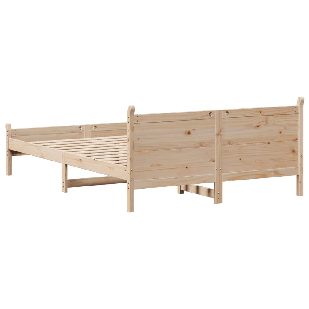 vidaXL Cadru de pat fără saltea, 120x190 cm, lemn masiv pin