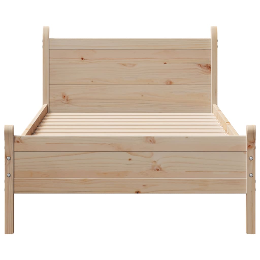 vidaXL Cadru de pat fără saltea, 75x190 cm, lemn masiv de pin