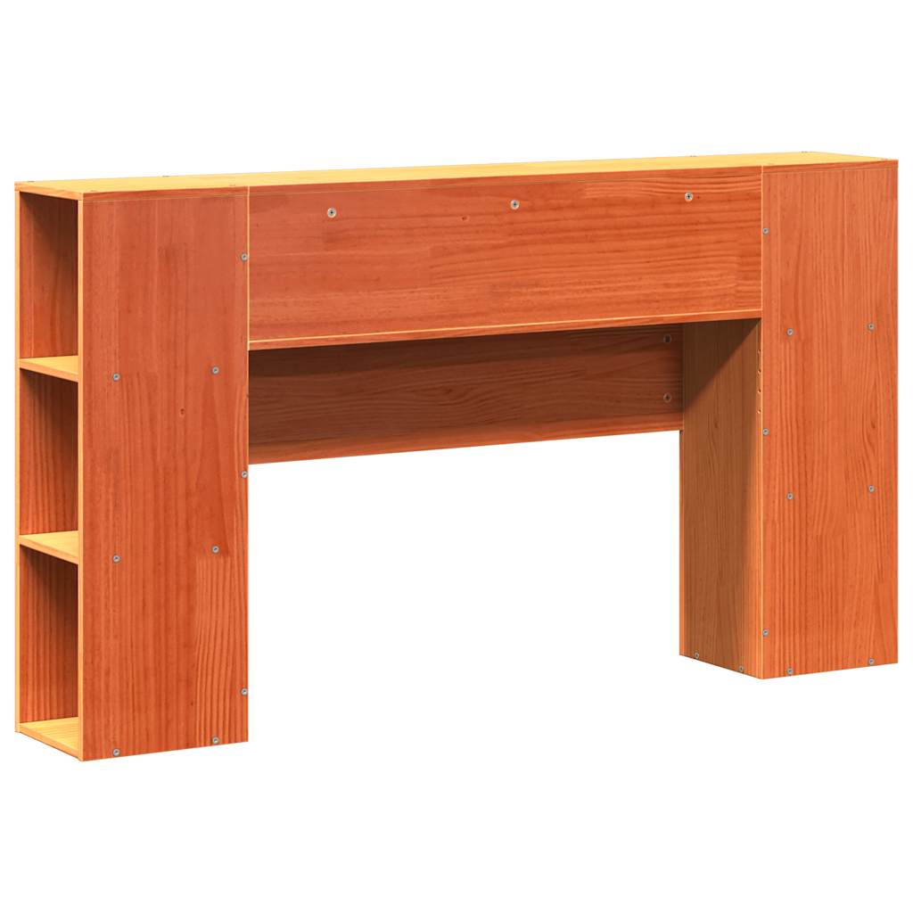 vidaXL Tăblie de pat cu depozitare maro ceruit, 150 cm, lemn masiv pin