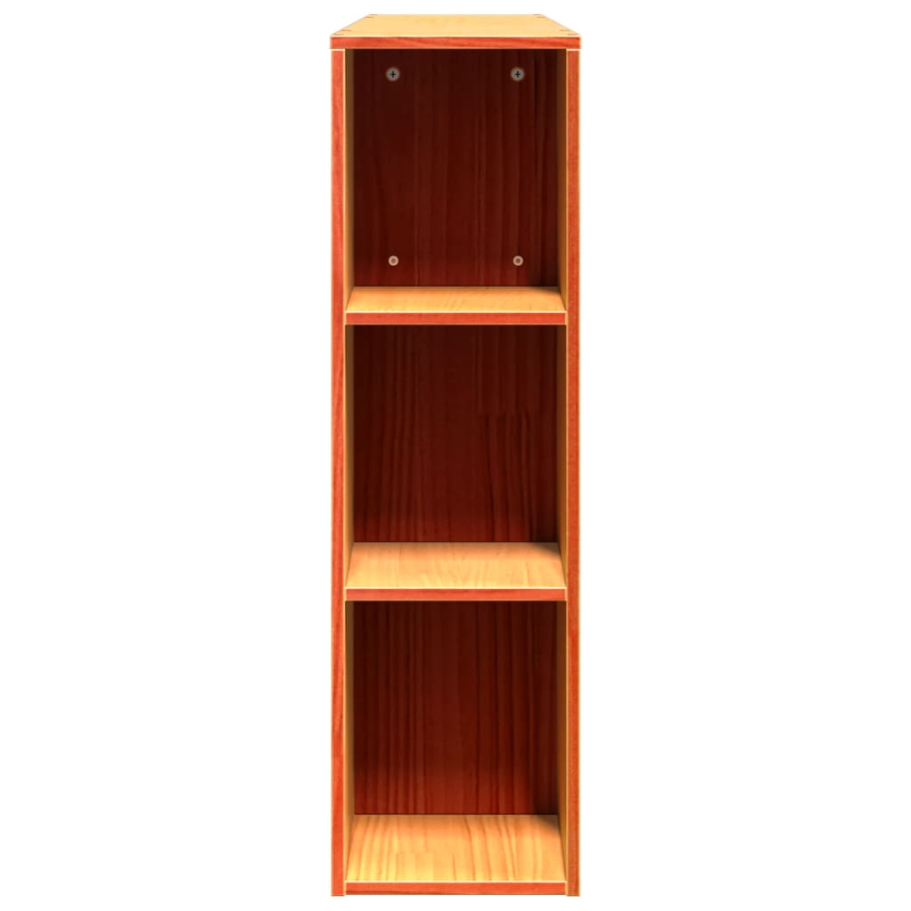 vidaXL Tăblie de pat cu depozitare maro ceruit, 135 cm, lemn masiv pin