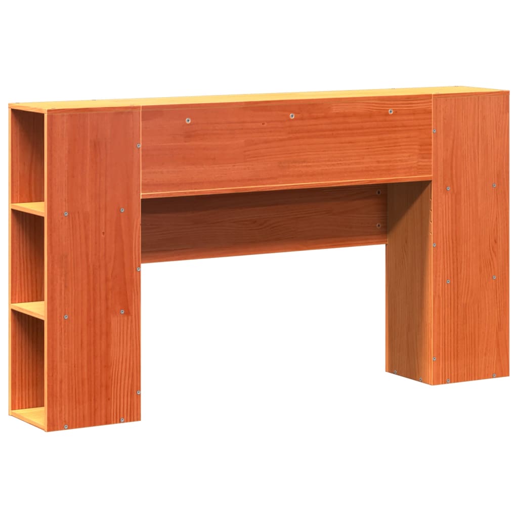 vidaXL Tăblie de pat cu depozitare maro ceruit, 120 cm, lemn masiv pin