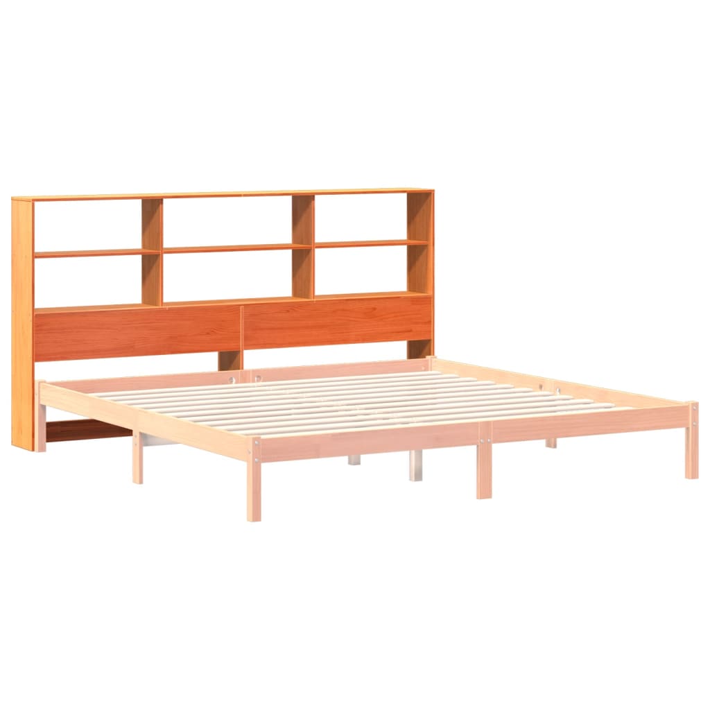 vidaXL Tăblie de pat cu depozitare maro ceruit, 200 cm, lemn masiv pin