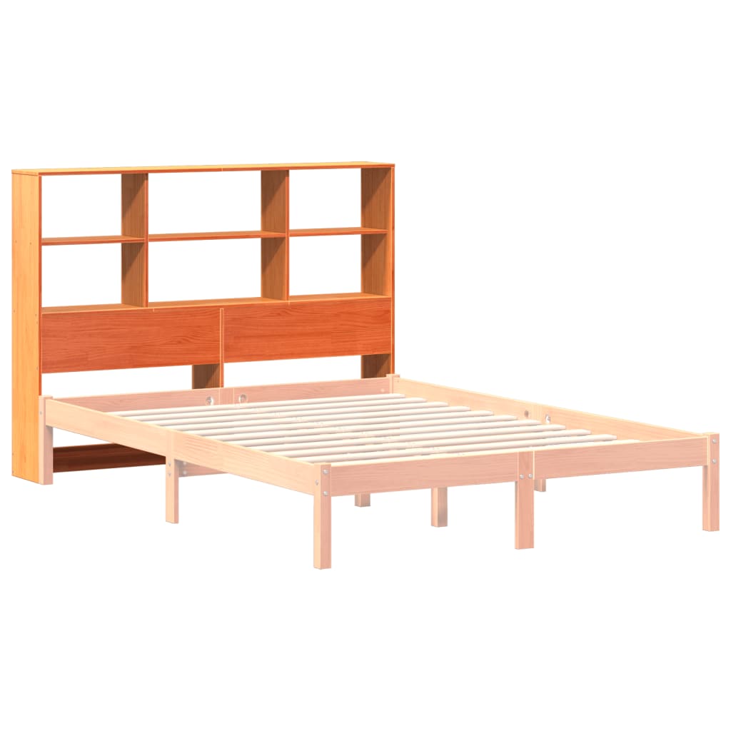 vidaXL Tăblie de pat cu depozitare maro ceruit, 150 cm, lemn masiv pin