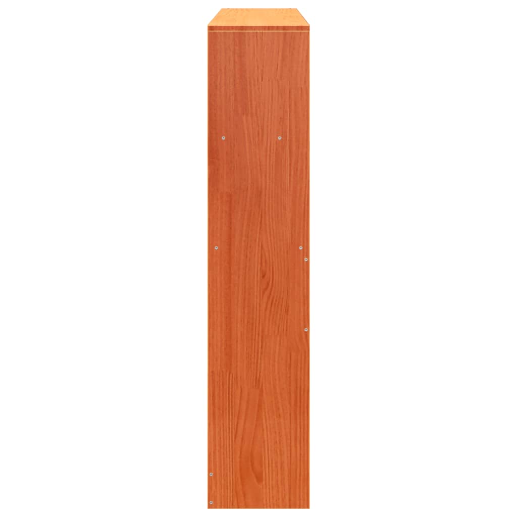 vidaXL Tăblie de pat cu depozitare maro ceruit, 135 cm, lemn masiv pin