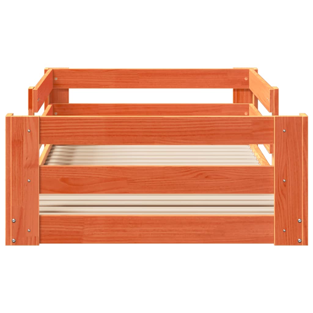 vidaXL Cadru de pat fără saltea maro ceruit 80x200 cm lemn masiv pin