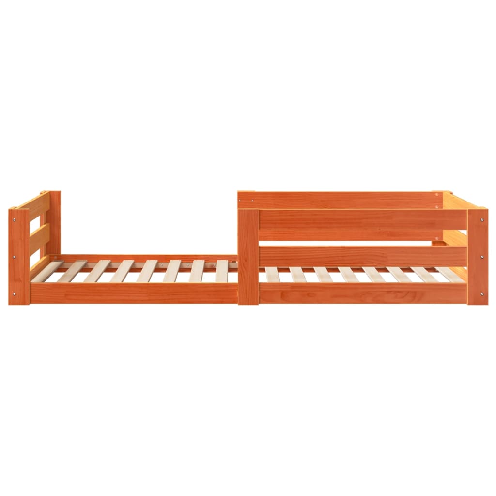 vidaXL Cadru de pat fără saltea maro ceruit 80x200 cm lemn masiv pin