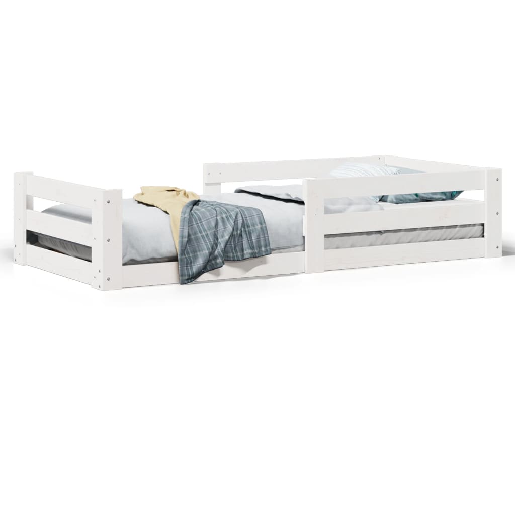 vidaXL Cadru de pat fără saltea alb 80x160 cm lemn masiv de pin