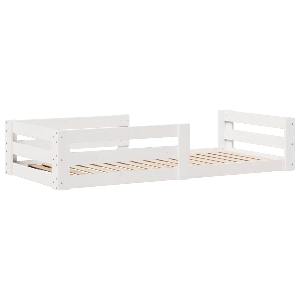 vidaXL Cadru de pat fără saltea alb 80x160 cm lemn masiv de pin