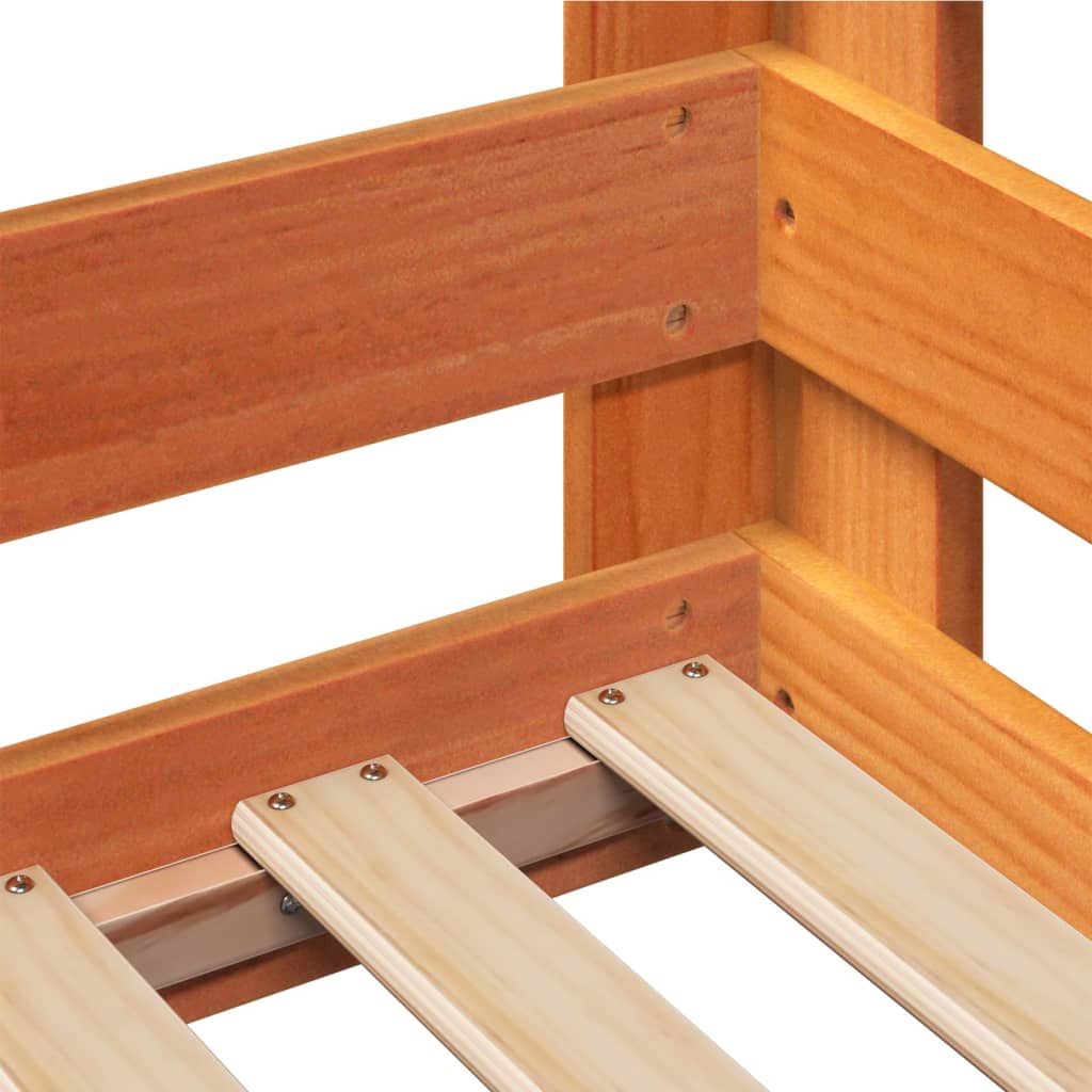 vidaXL Cadru de pat fără saltea maro ceruit 80x160 cm lemn masiv pin
