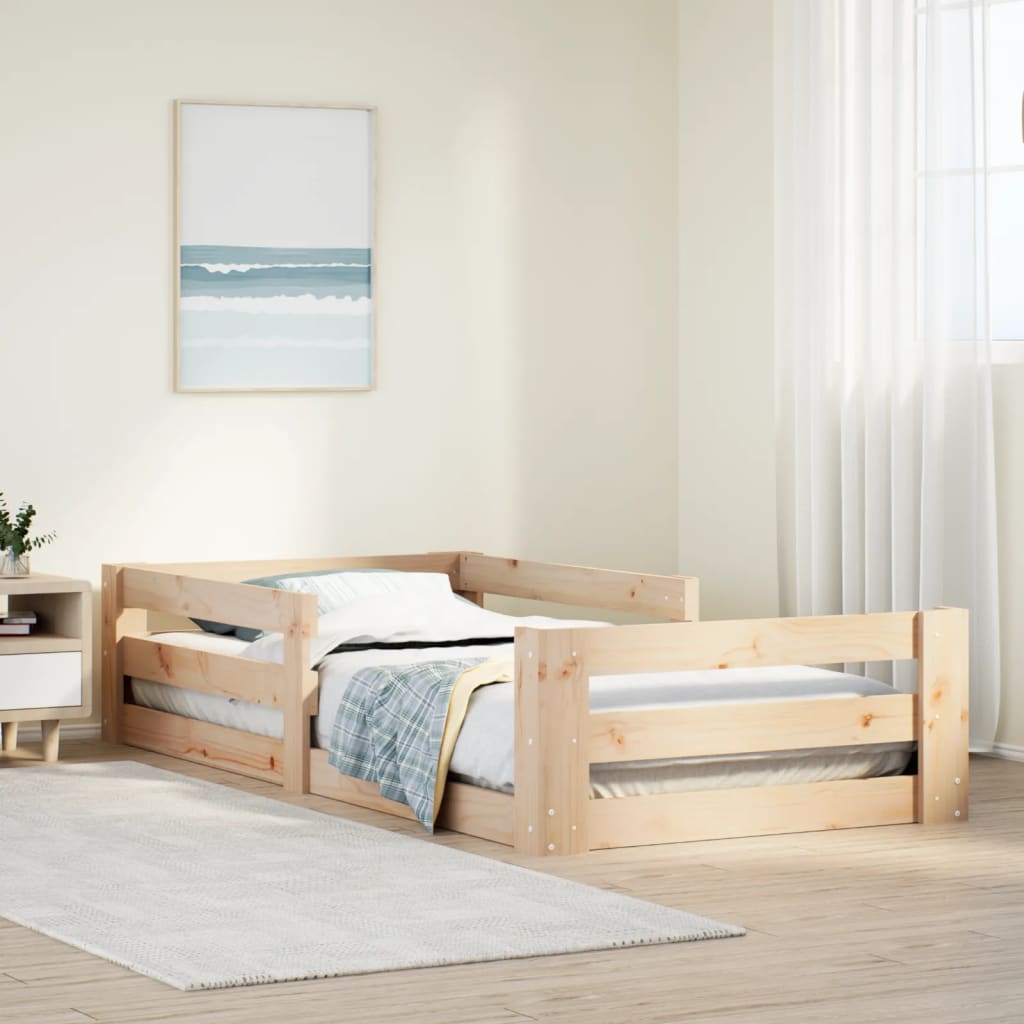 vidaXL Cadru de pat fără saltea, 75x190 cm, lemn masiv de pin