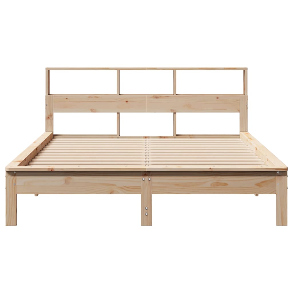 vidaXL Pat cu bibliotecă fără saltea, 120x200 cm, lemn masiv de pin vidaXL Pat cu bibliotecă fără saltea, 120x200 cm, lemn masiv de pin