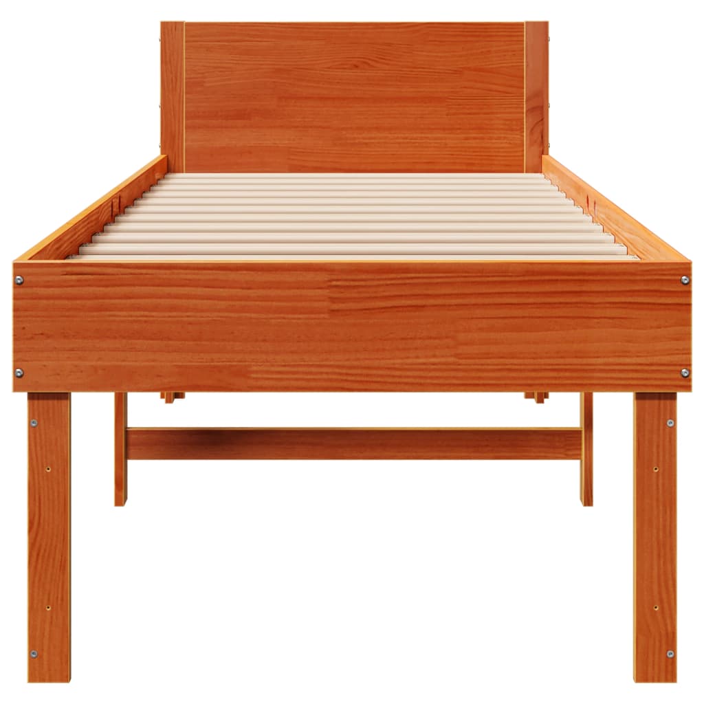 vidaXL Pat de zi fără saltea, maro ceruit, 90x200 cm, lemn masiv pin vidaXL Pat de zi fără saltea, maro ceruit, 90x200 cm, lemn masiv pin
