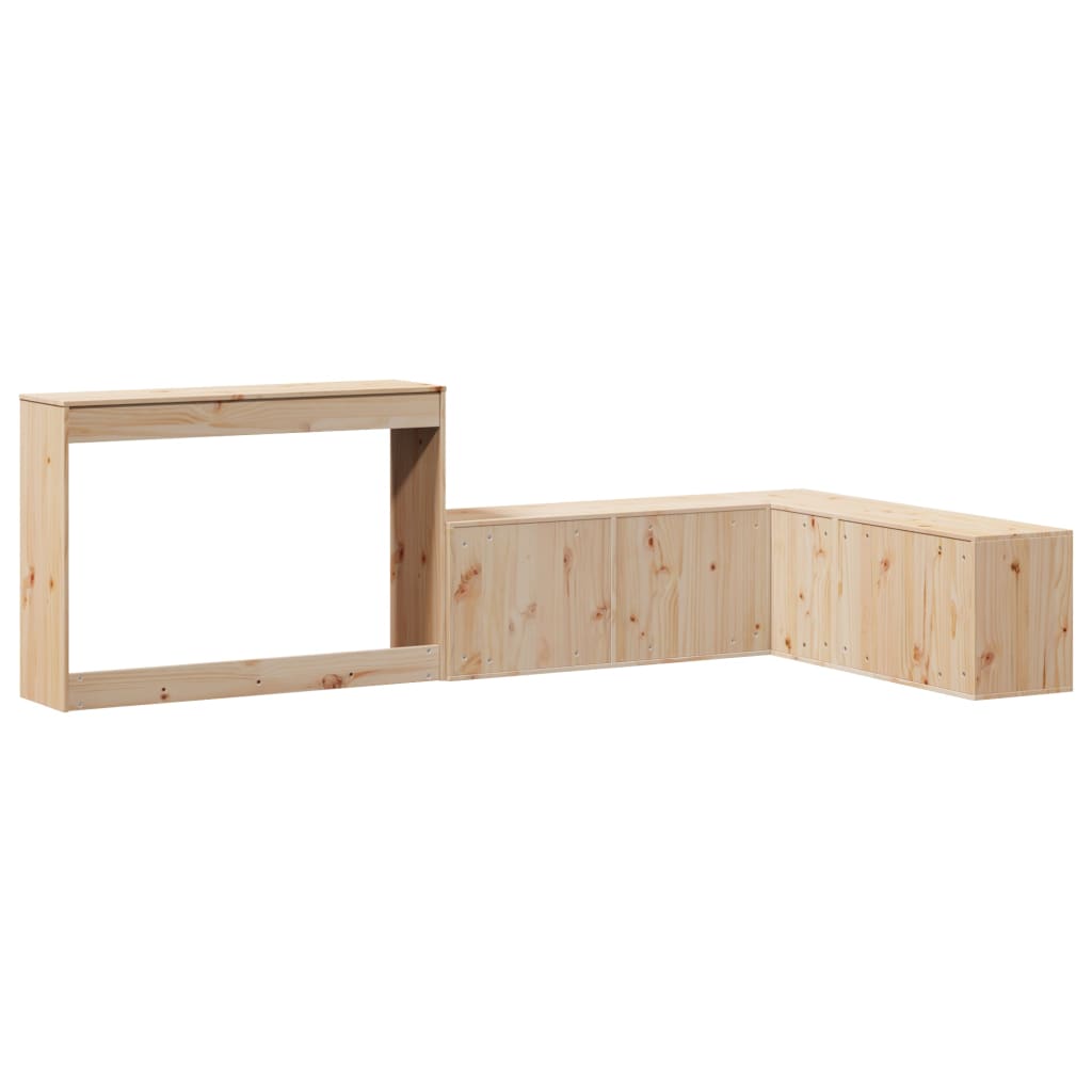 vidaXL Noptieră cu birou, 232x122x75 cm lemn masiv de pin vidaXL Noptieră cu birou, 232x122x75 cm lemn masiv de pin