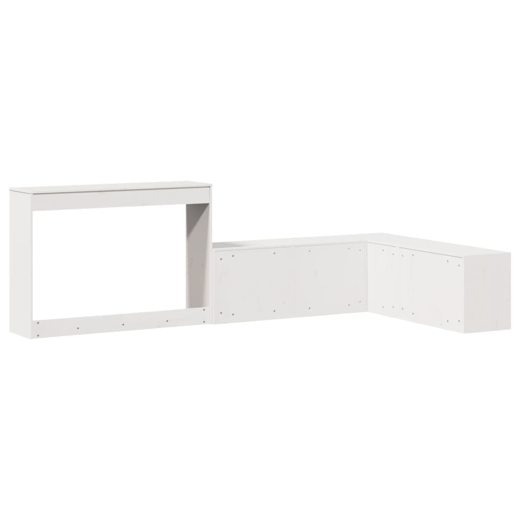 vidaXL Noptieră cu birou, alb, 232x122x75 cm lemn masiv de pin vidaXL Noptieră cu birou, alb, 232x122x75 cm lemn masiv de pin