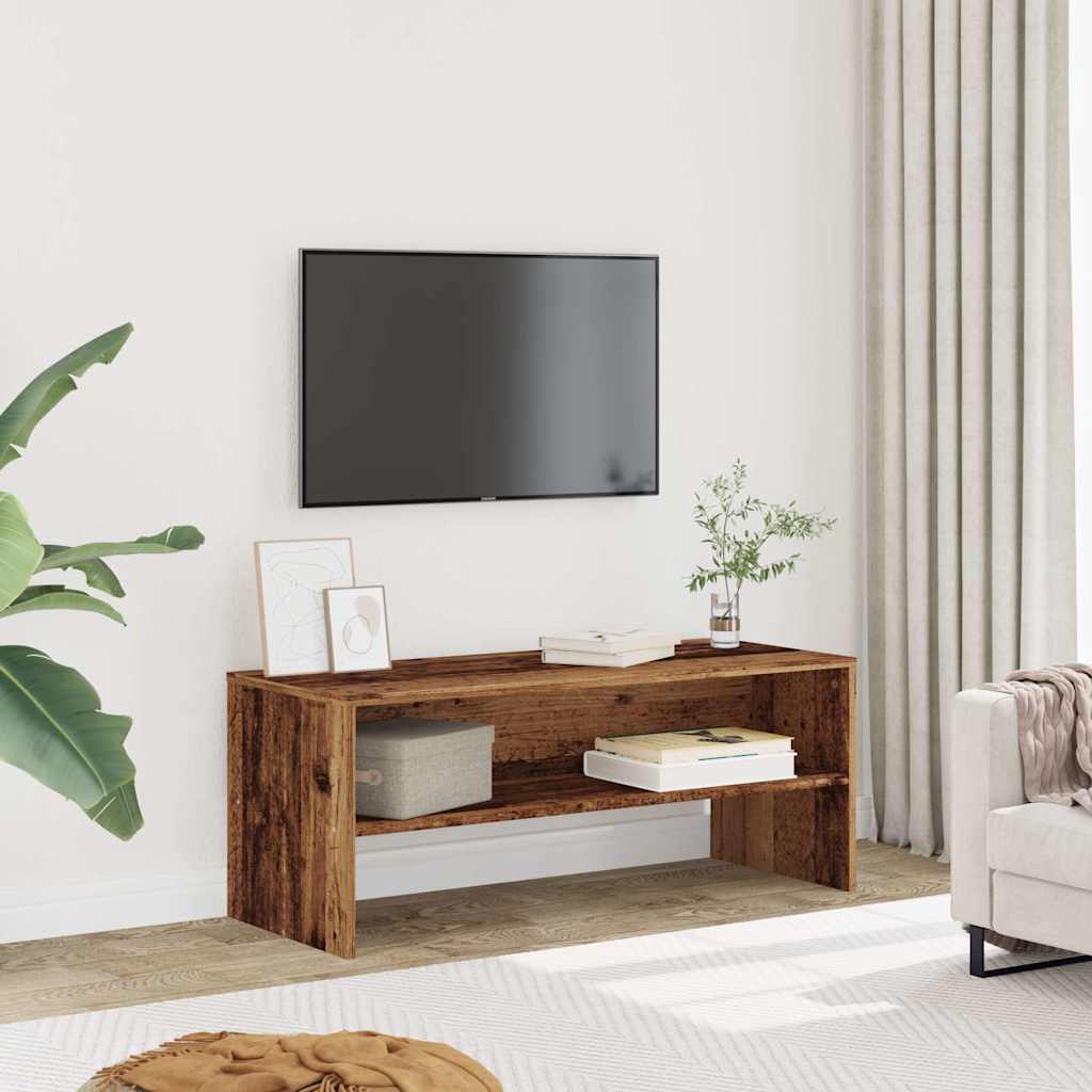vidaXL Comodă TV, Lemn vechi, 100x40x40 cm, PAL vidaXL Comodă TV, Lemn vechi, 100x40x40 cm, PAL